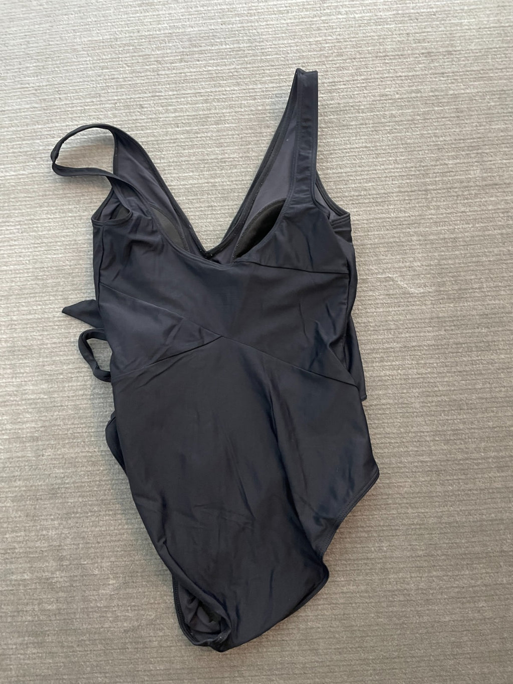 Summersalt The Perfect Wrap One Piece Swimsuit Black V-Neck Side Tie NEW