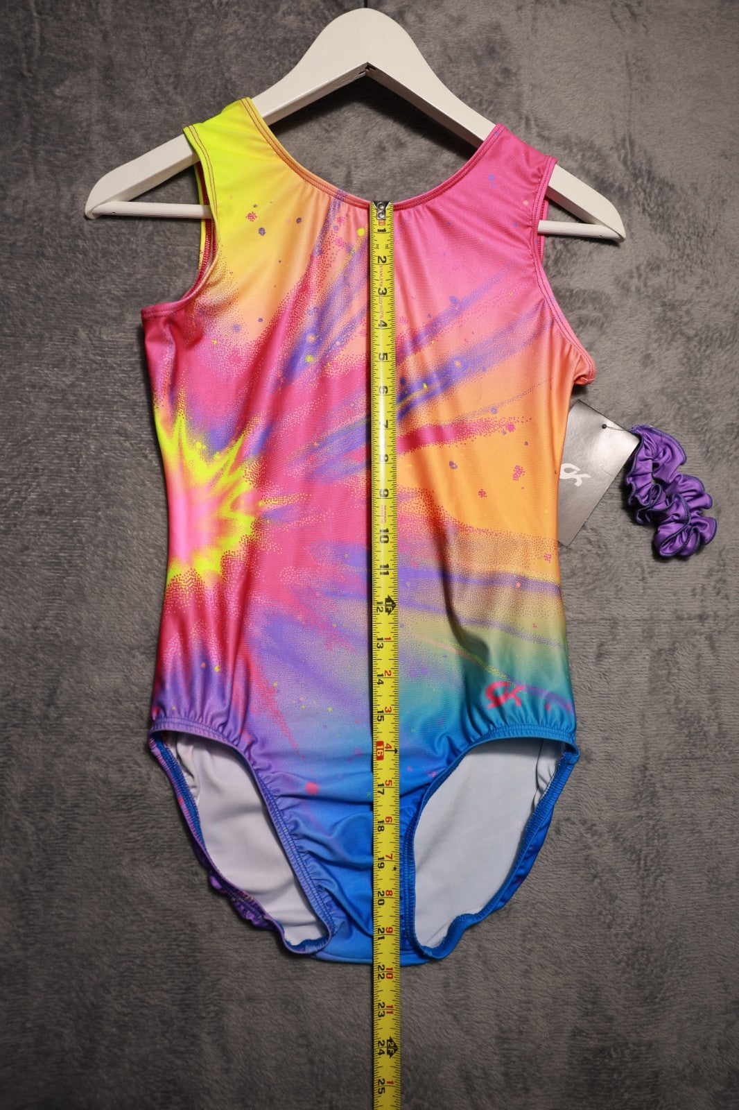 NEW Tie Dye Choice of Champions Gymnastics CL Elite Leotard w/ Scrunnci Size AL