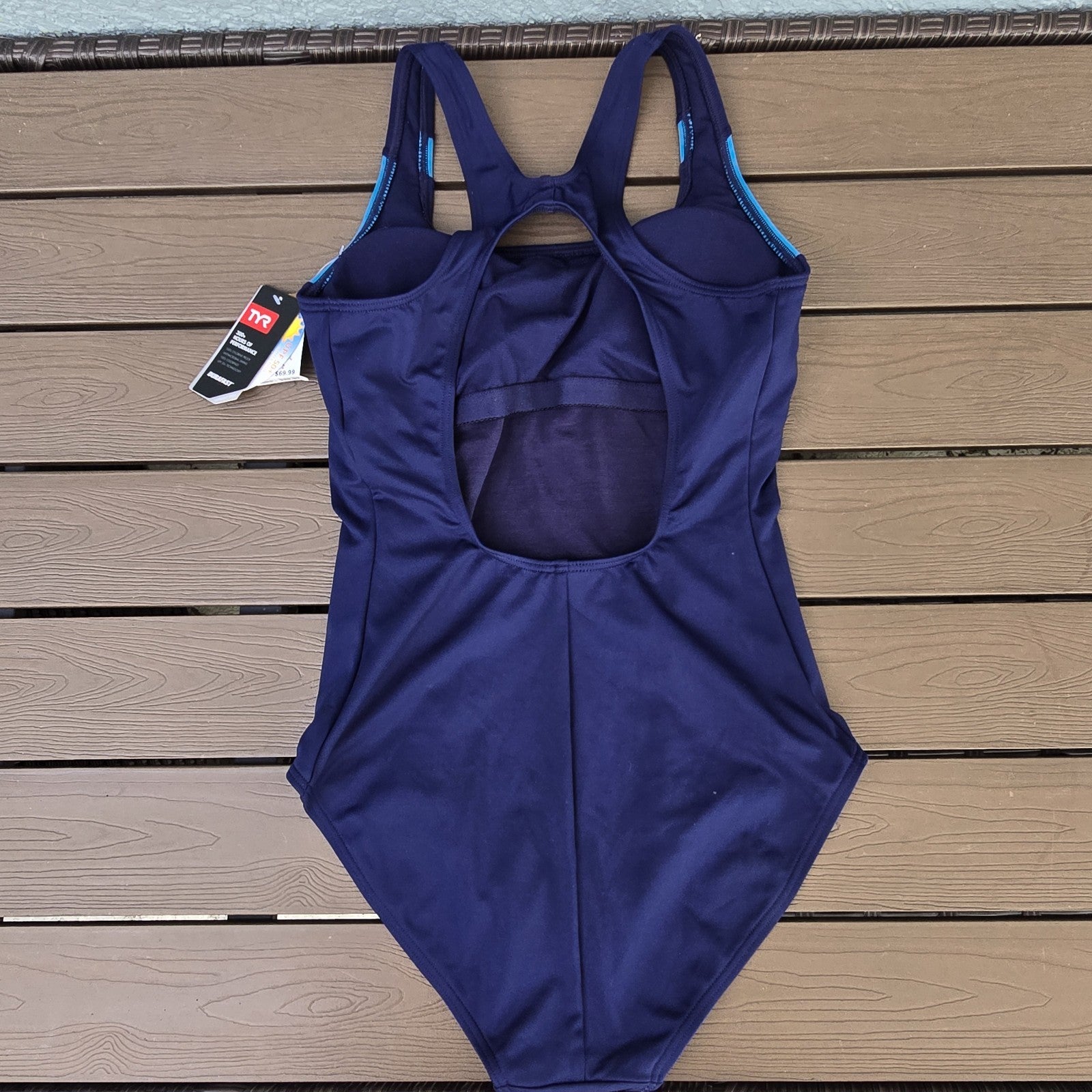 TYR Women's Durafast Elite Turq/Navy Max Splice Controlfit Swimsuit new