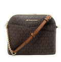 Michael Kors Jet Set Medium Crossbody Leather Handbag (BROWN) dome brand new