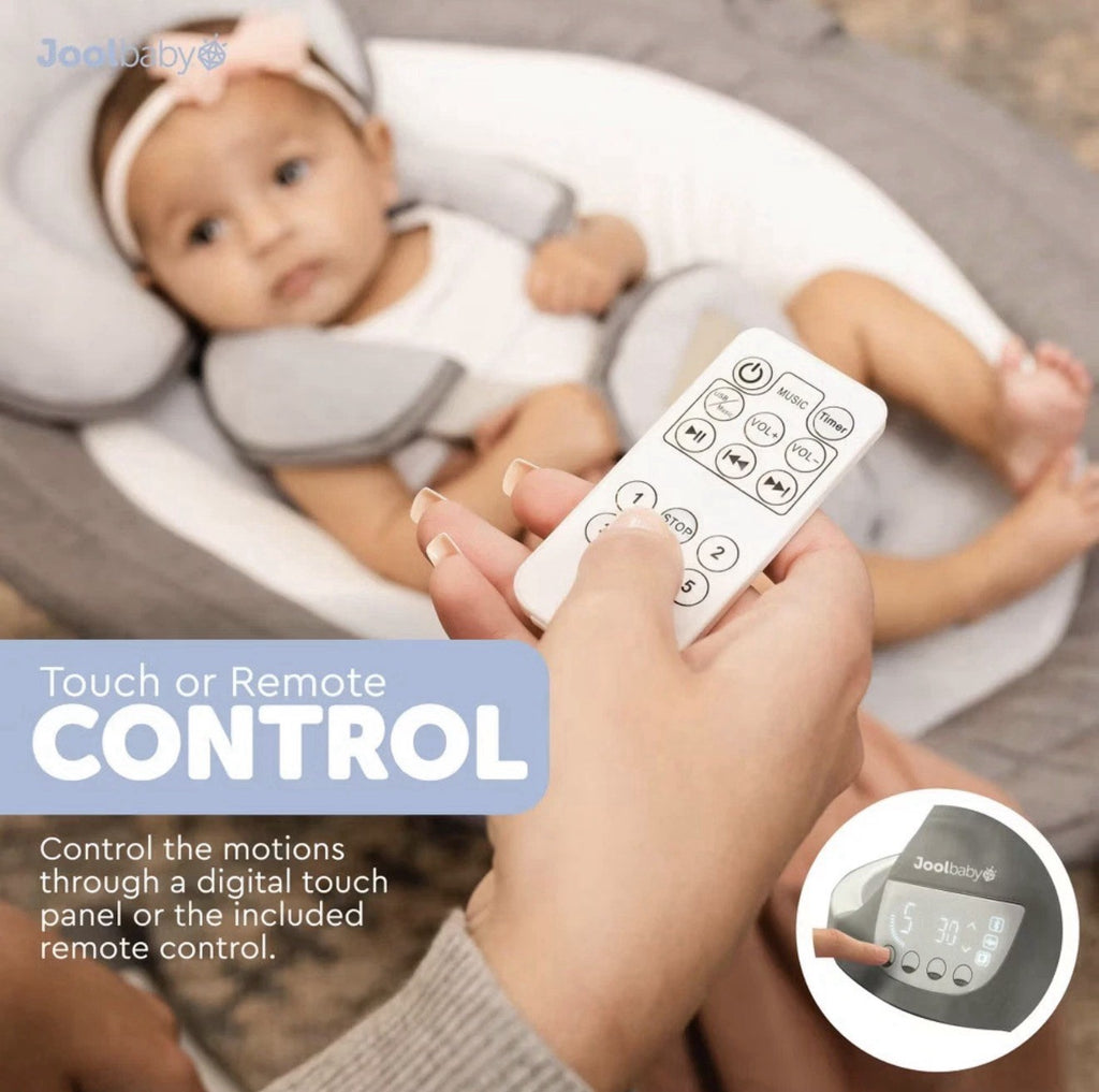 JOOL BABY Nova Signature Motorized Infant Baby Swing - Gray (2024 ver) Bluetooth