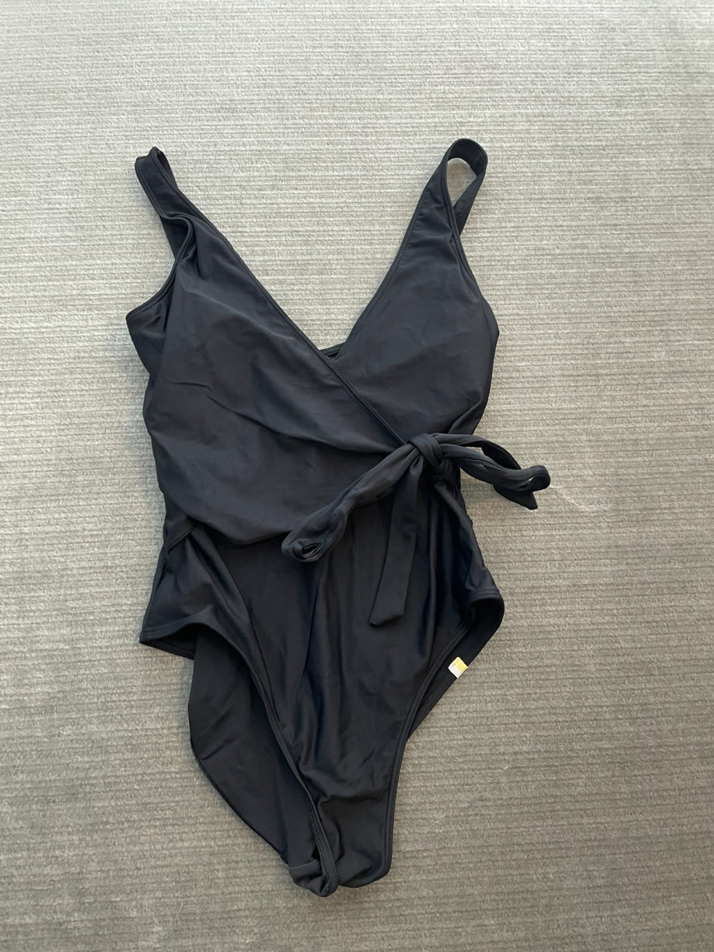 Summersalt The Perfect Wrap One Piece Swimsuit Black V-Neck Side Tie NEW