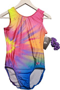 NEW Tie Dye Choice of Champions Gymnastics CL Elite Leotard w/ Scrunnci Size AL