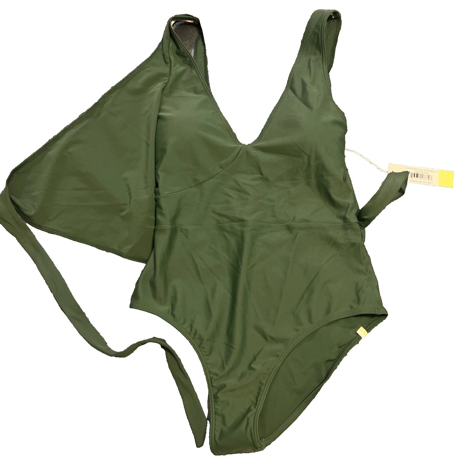 SUMMERSALT The Perfect Wrap One Piece Swimsuit, Olive 4, 16, 12,