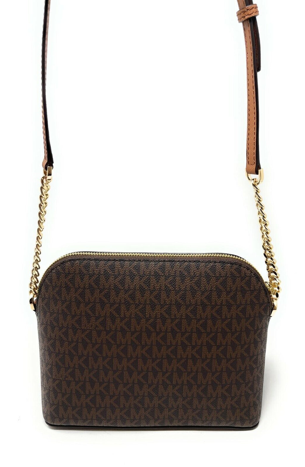 Michael Kors Jet Set Medium Crossbody Leather Handbag (BROWN) dome brand new