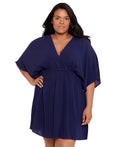 Lauren Ralph Lauren Plus Size Tunic Swim Cover-up Dress - Dark Navy 3X