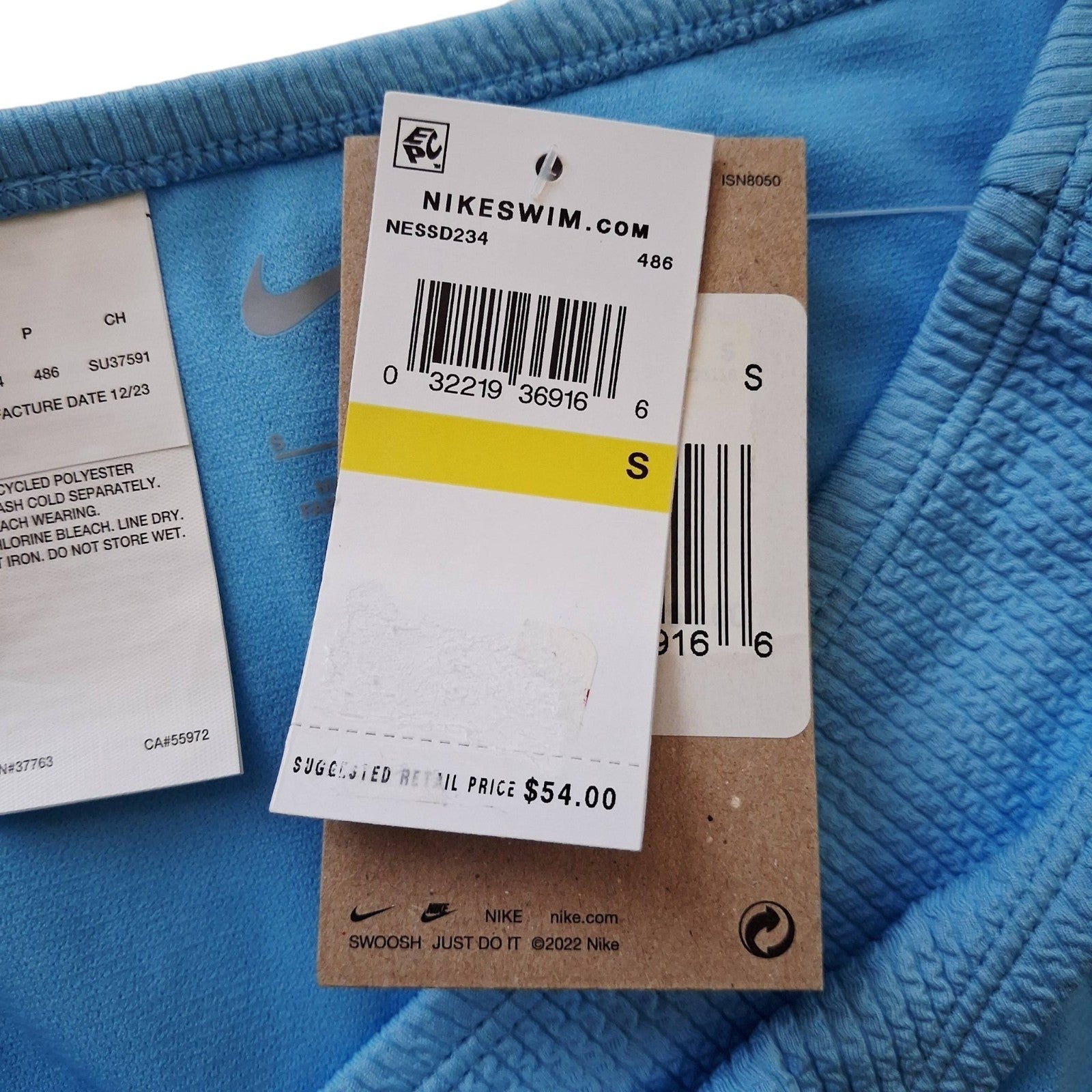 Nike Swim Bikini Bottom Women's Small Blue Textured NEW NWT